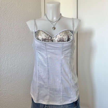 Silver Sequin Top (M)