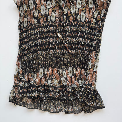Floral Ruffle Y2K Tshirt (S/M)
