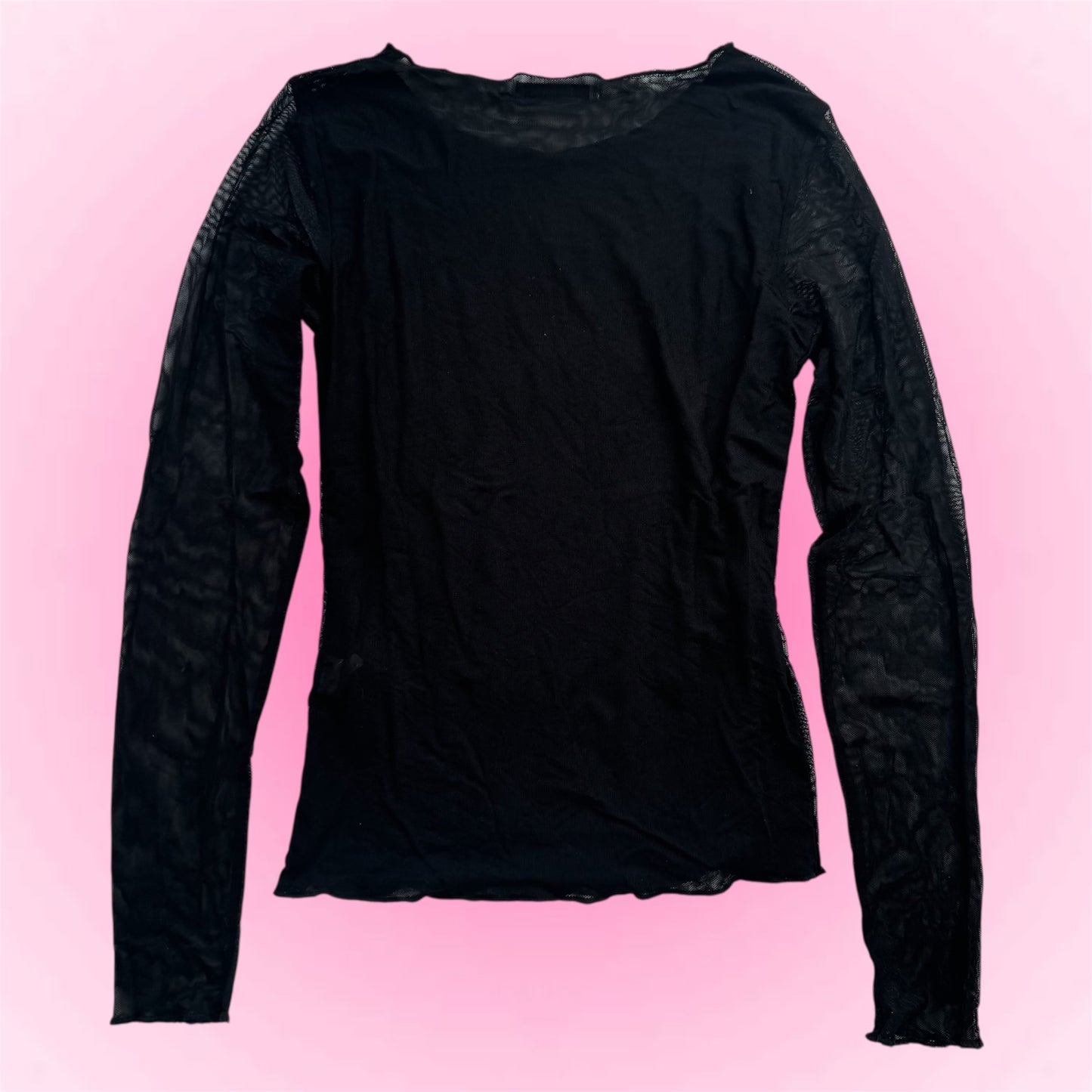 Black sequin mesh longsleeve (S)