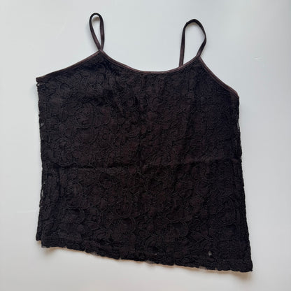 Brown lace tank top