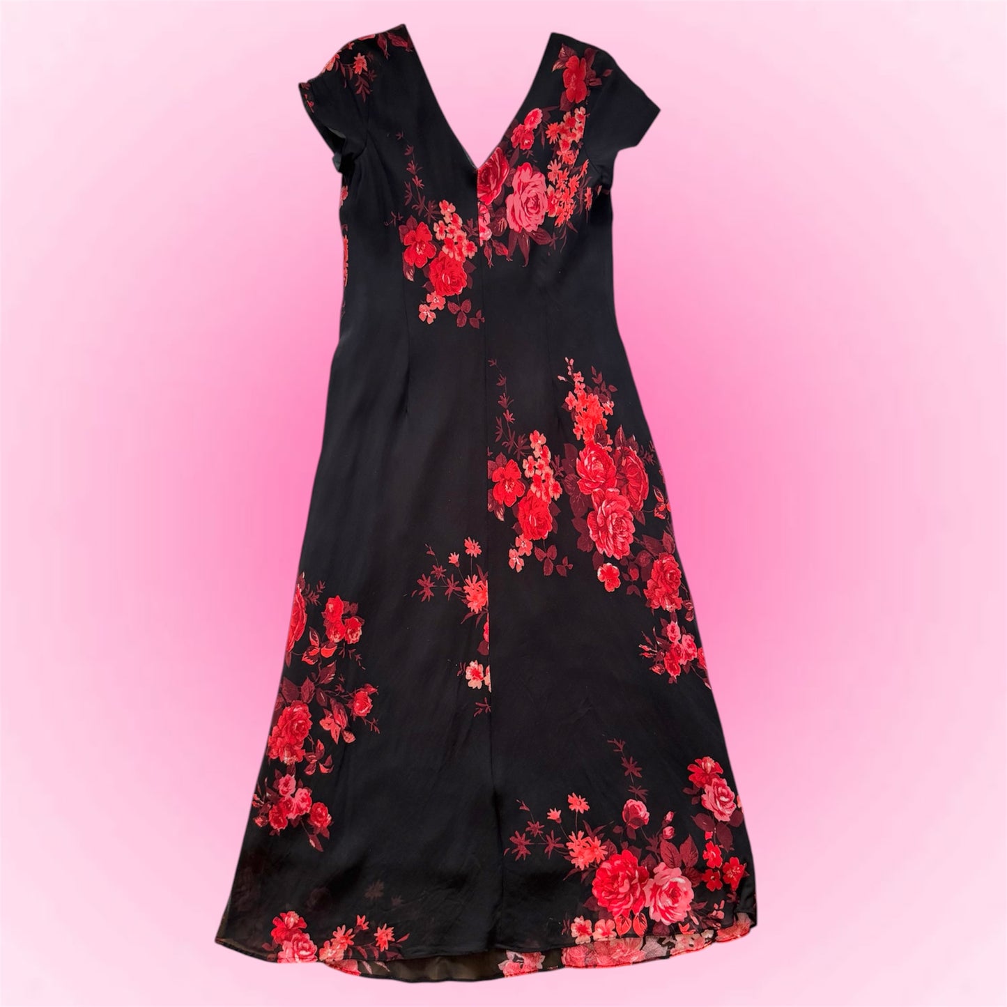 Vintage Floral Midi Dress (M)