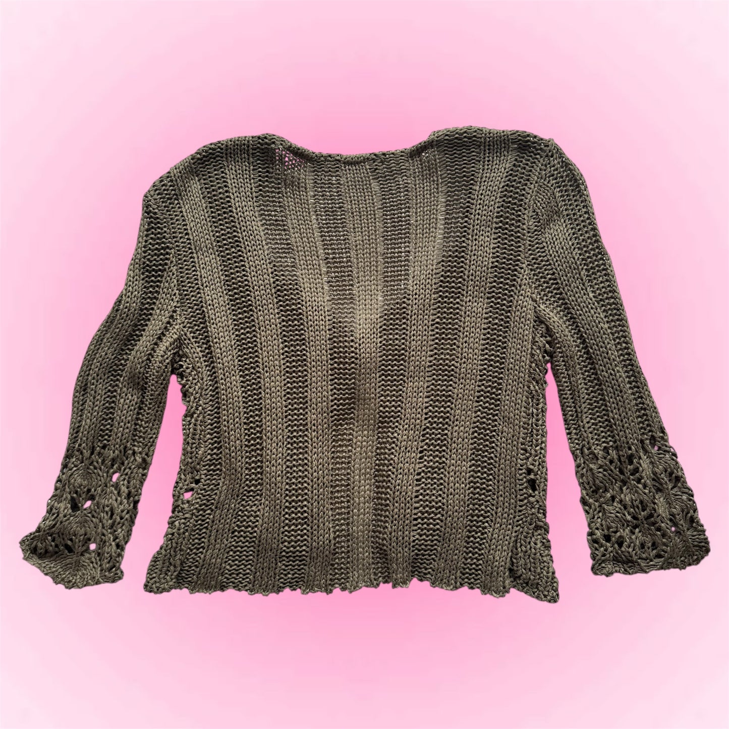 Cropped Knit Cardigan (S)