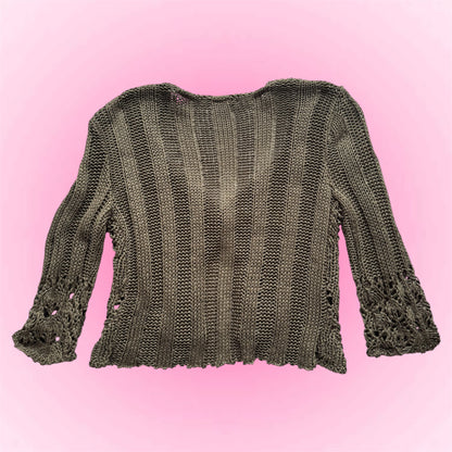 Cropped Knit Cardigan (S)