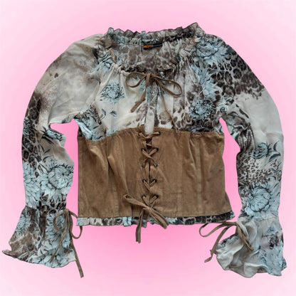 Floral Corset Style Blouse (S)