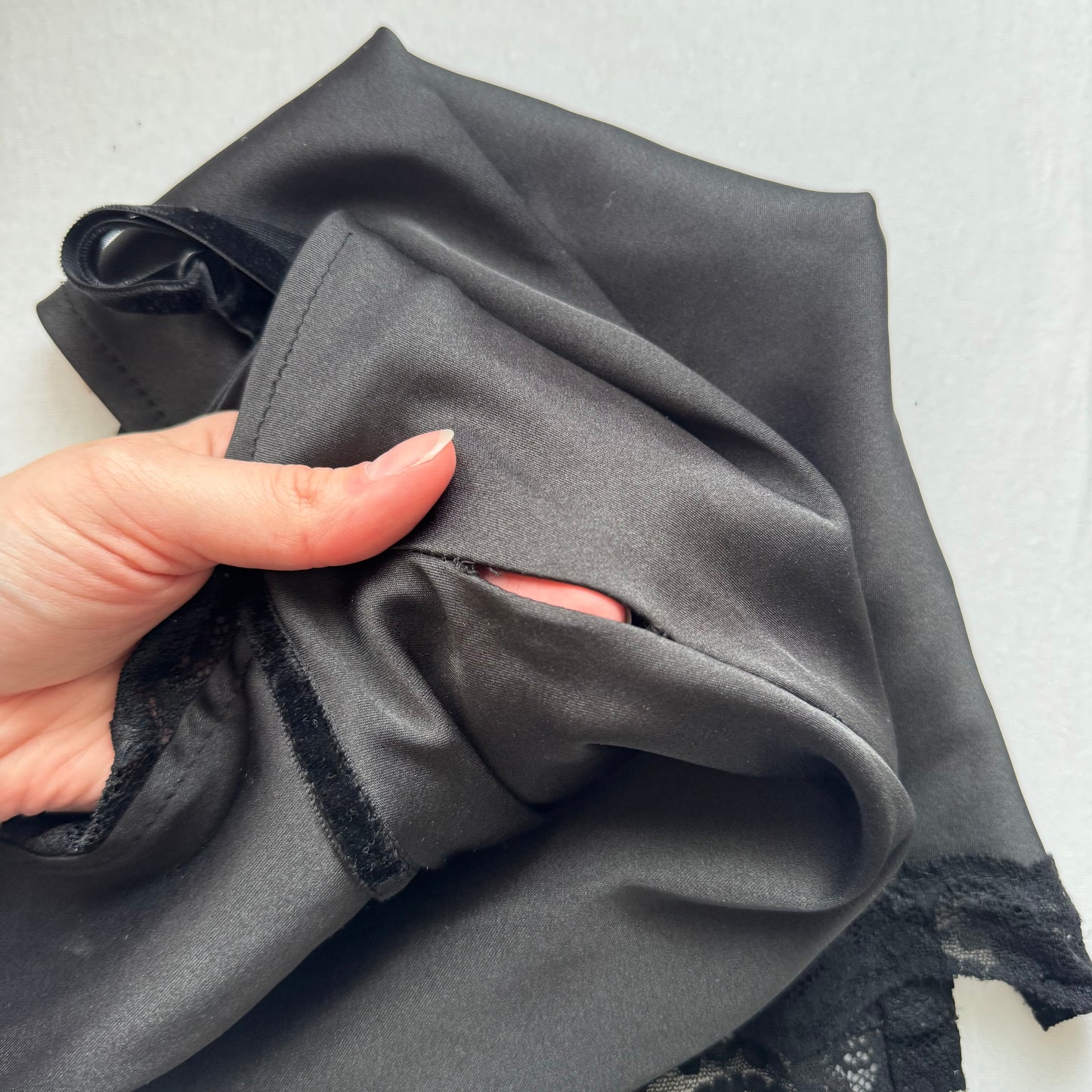 Black Lace Satin Camisole (XS)