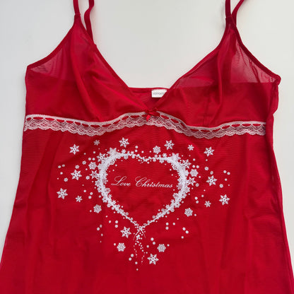 Red christmas cami top (M)