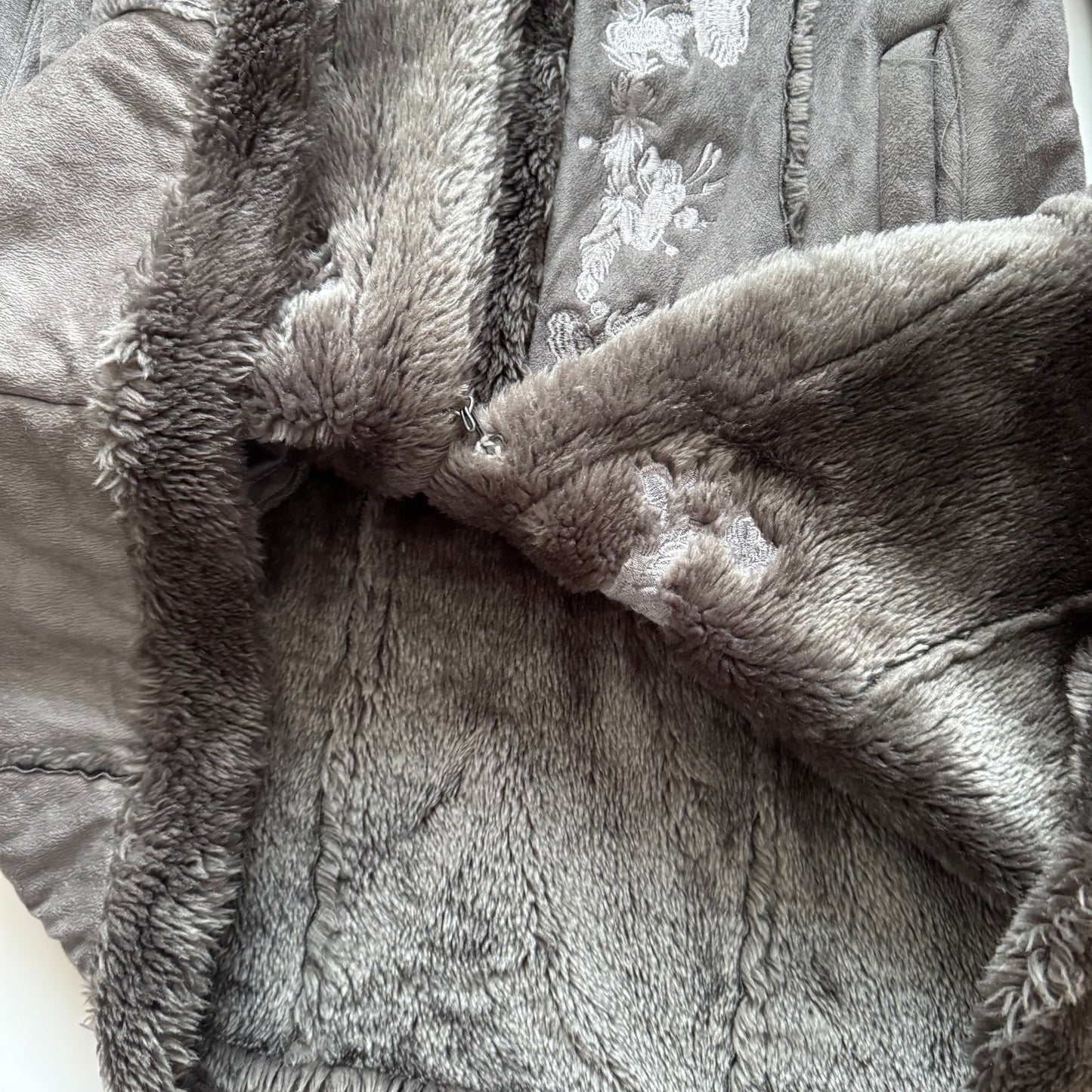 Grey long vintage coat (M)