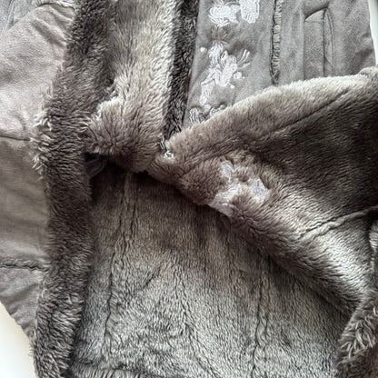 Grey long vintage coat (M)