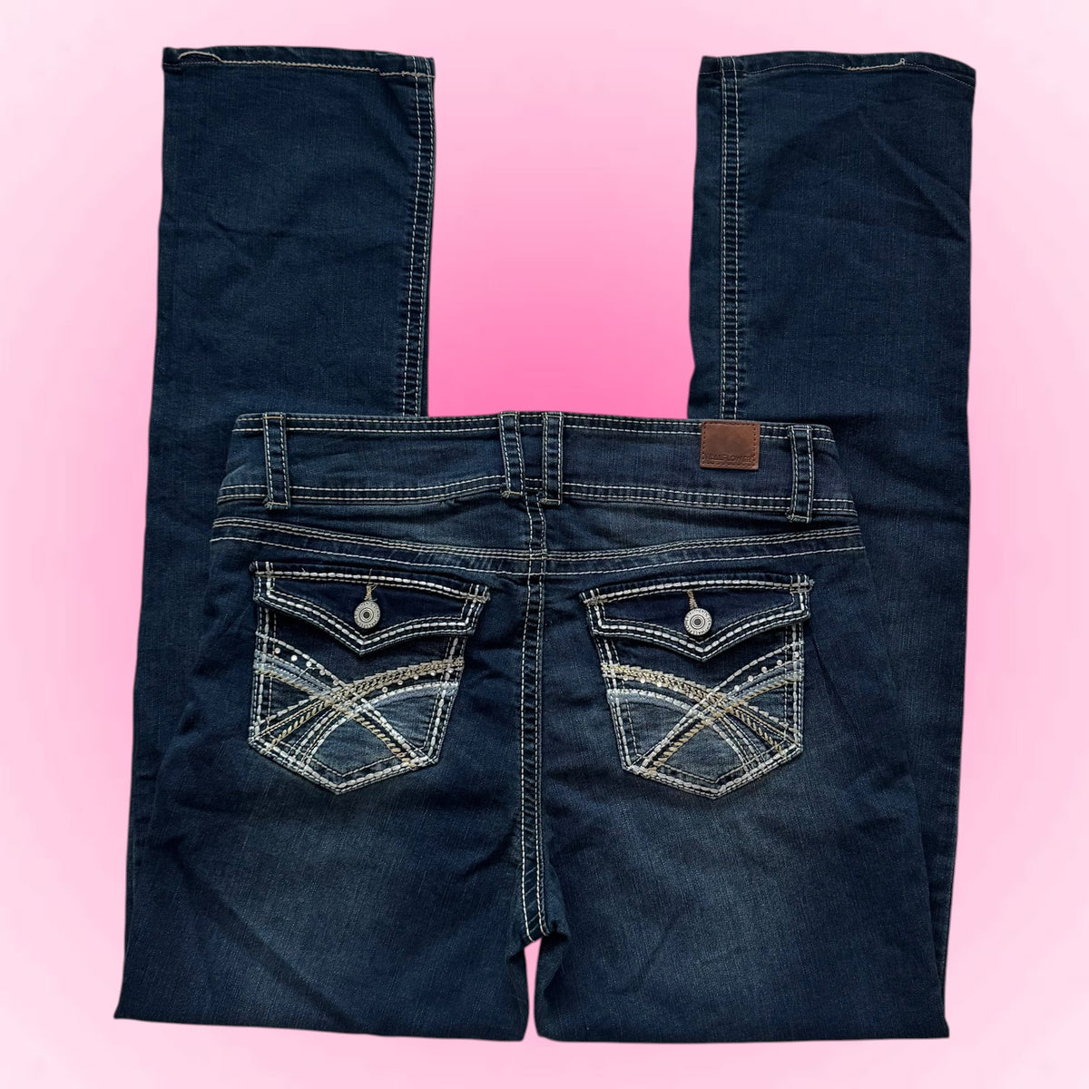 Dark Blue Embroidered Jeans (S/M)