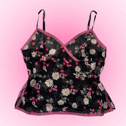 Black flower top (M)
