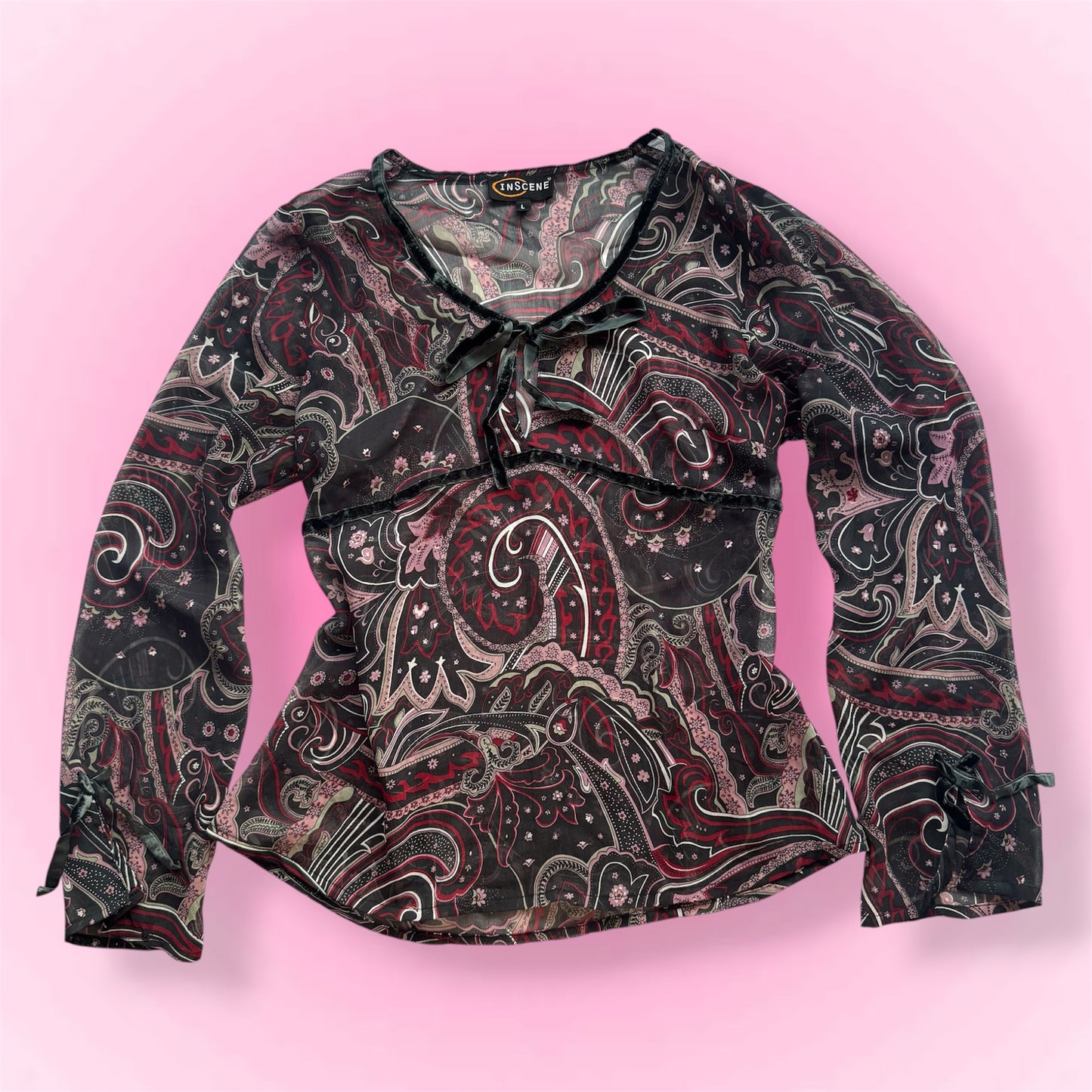 Paisley Mesh Y2K Longsleeve (L)