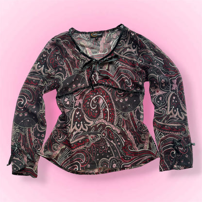 Paisley Mesh Y2K Longsleeve (L)