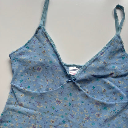 Blue Y2k mesh cami top (M)