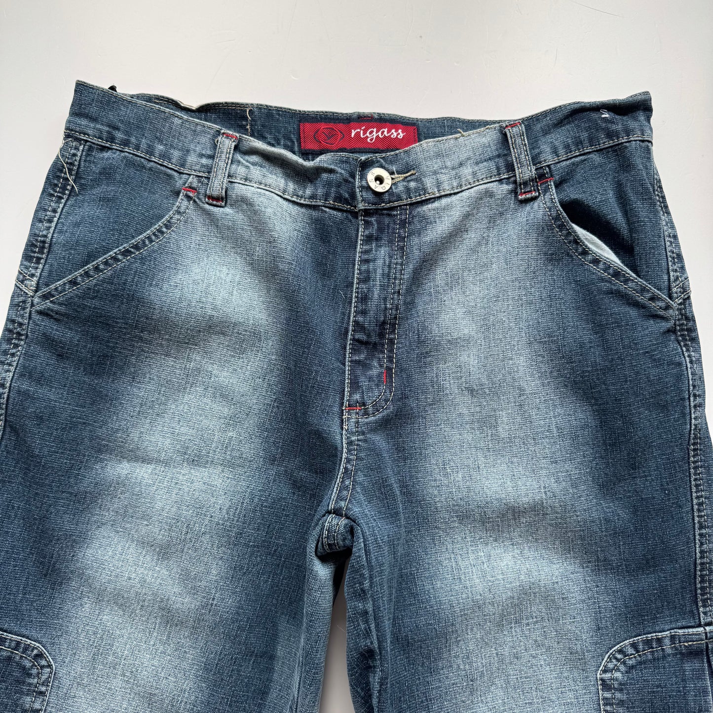 Y2K Wide Leg Cargo Jeans (S)