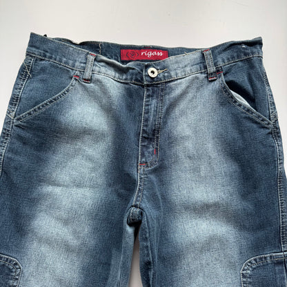 Y2K Wide Leg Cargo Jeans (S)