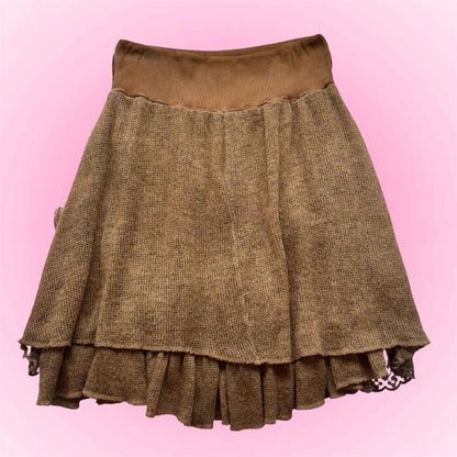 Unique Lace Layered Mini Skirt (S)