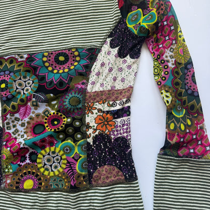 Vintage Floral Patchwork Long Sleeve Top (S)