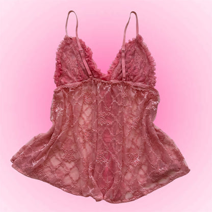 Pink Lace Babydoll Cami (S/M)