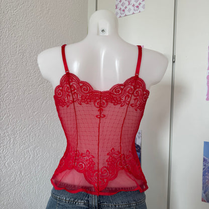 Red lace top (S)