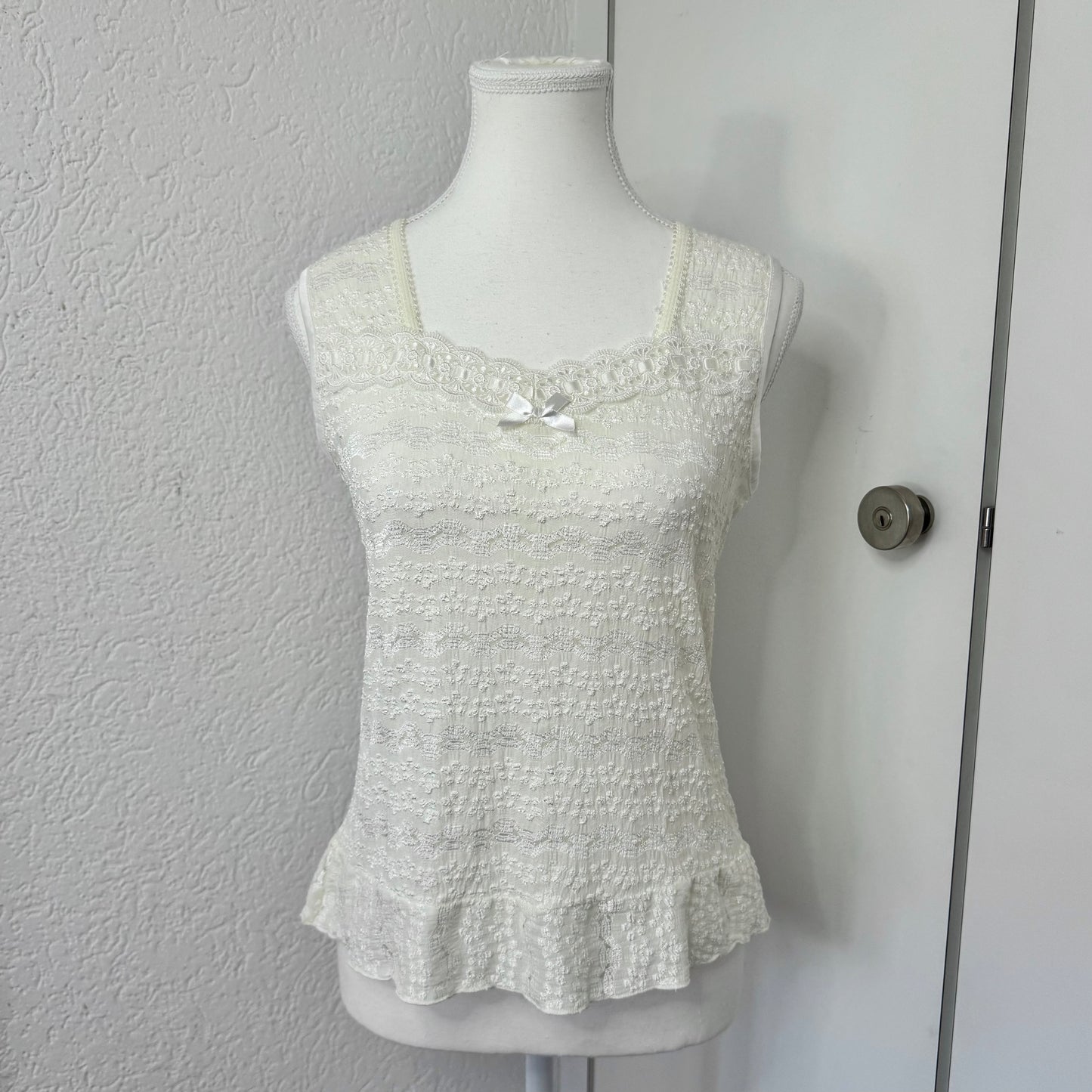 White Textured Lace Shirt (S)