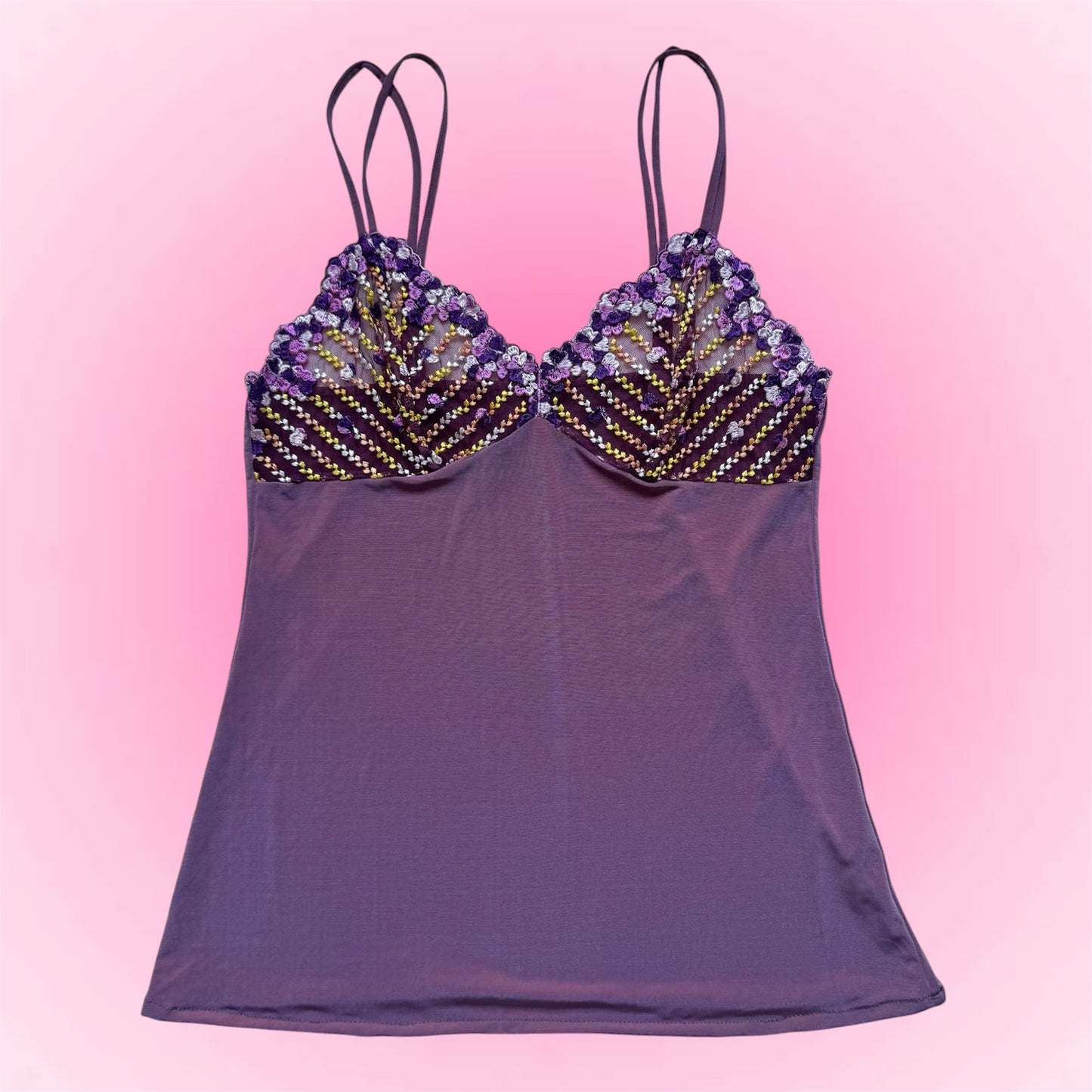 Purple Shiny Y2K Tank Top (S)