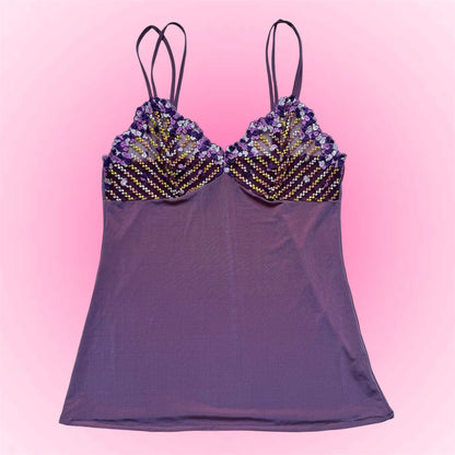 Purple Shiny Y2K Tank Top (S)