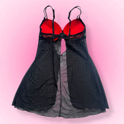 Black Sheer Babydoll Dress (75B)