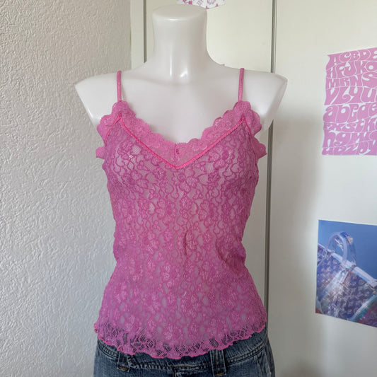 Pink lace Cami Top (S)