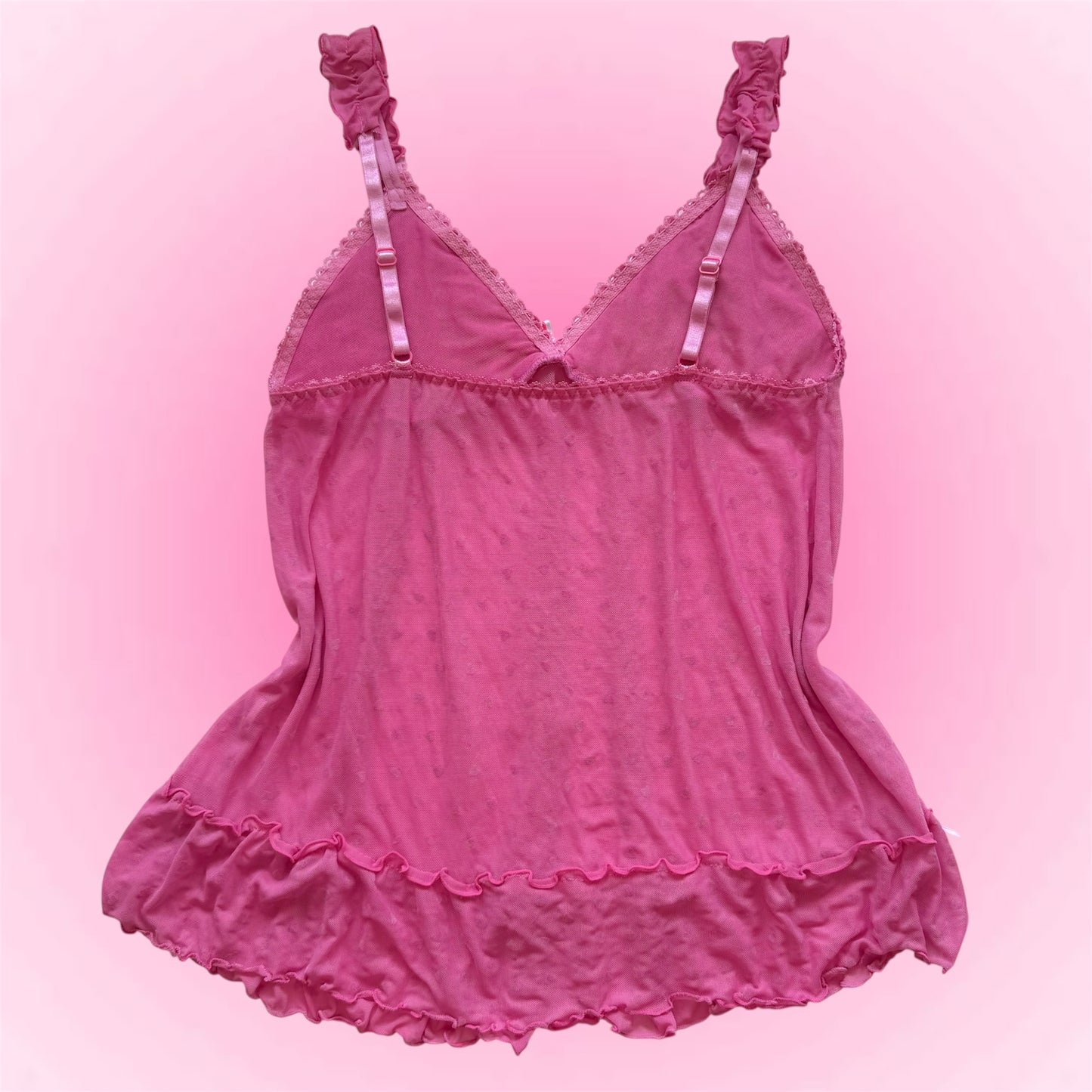 Pink Mesh Babydoll Dress (M)