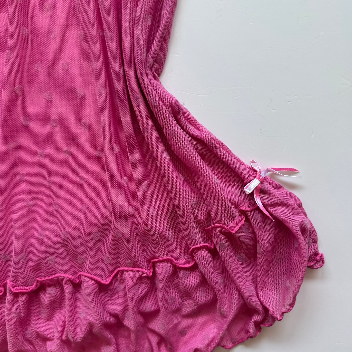 Pink Mesh Babydoll Dress (M)