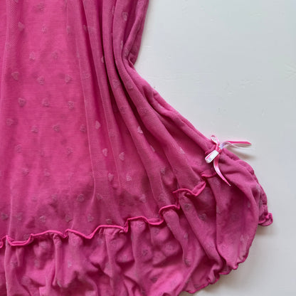 Pink Mesh Babydoll Dress (M)