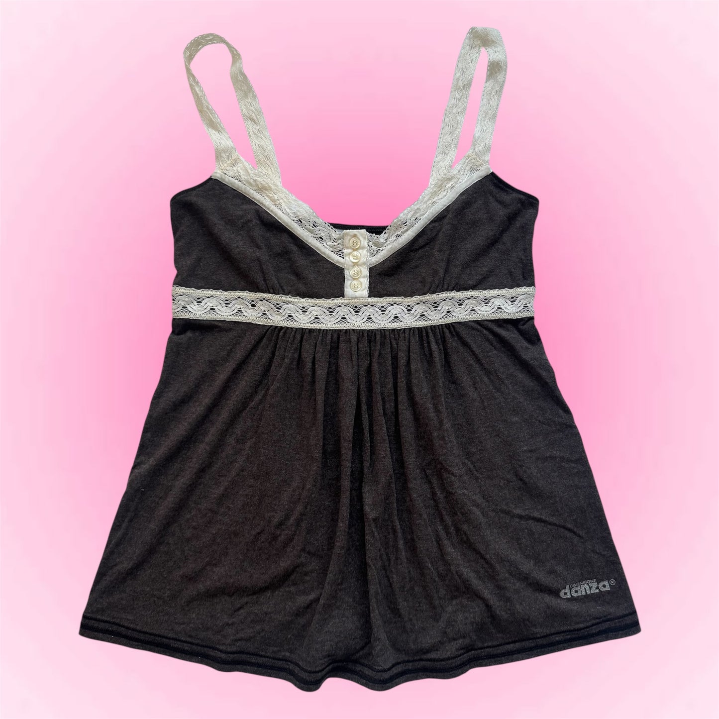 Brown Lace Trim Camisole (M)