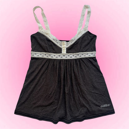 Brown Lace Trim Camisole (M)