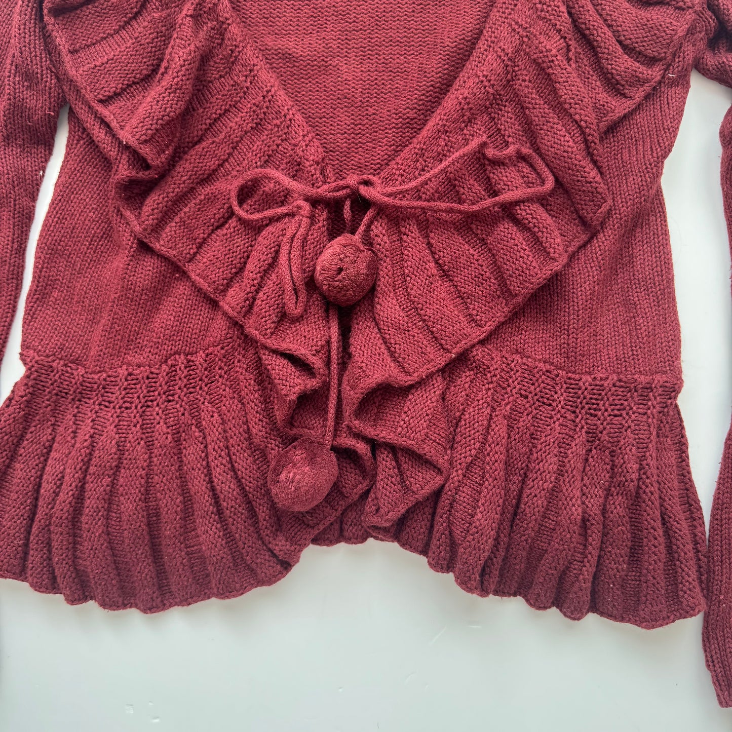 Burgundy Knit Cardigan (M)