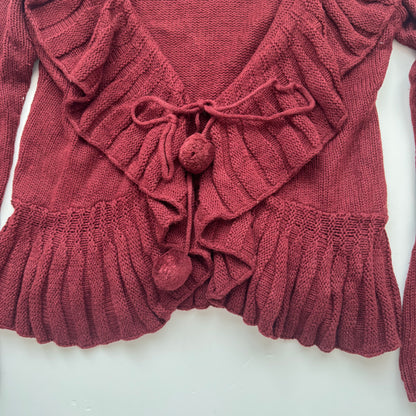 Burgundy Knit Cardigan (M)