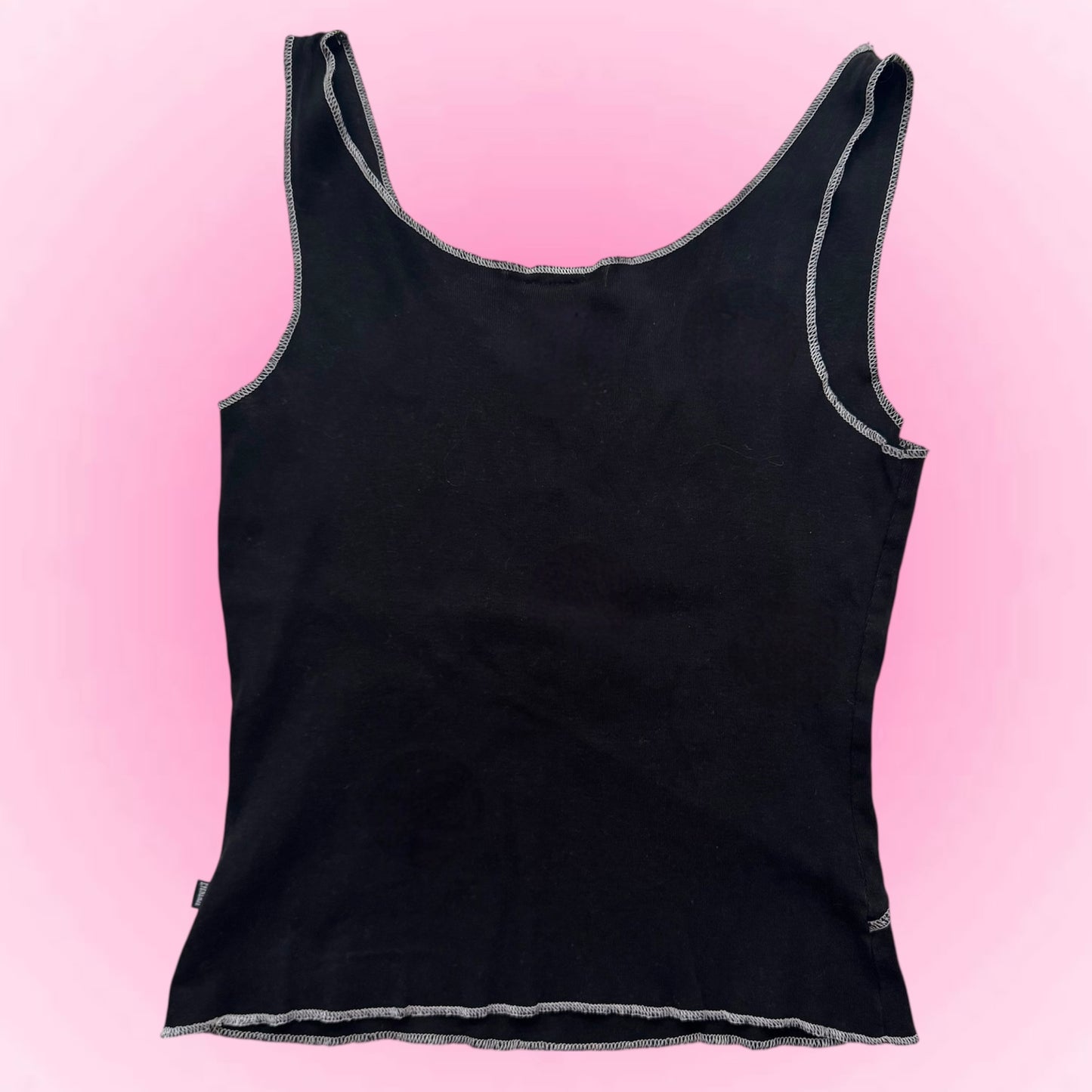 Black Y2K silver top (M)