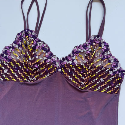 Purple Shiny Y2K Tank Top (S)