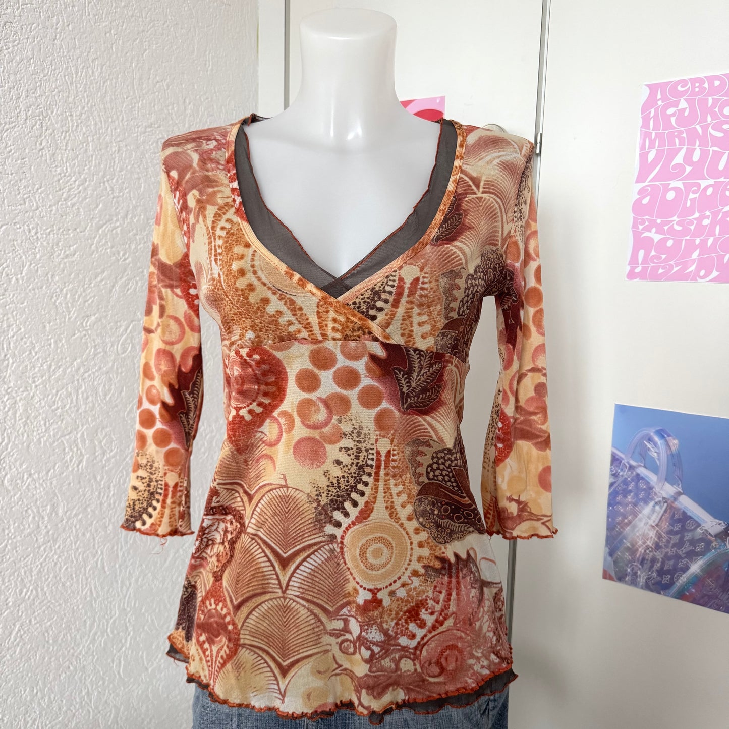 Orange babydoll longsleeve (M/L)