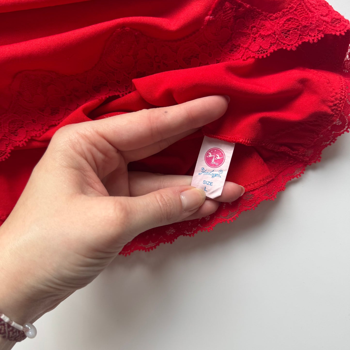 Red lace cami top (M)