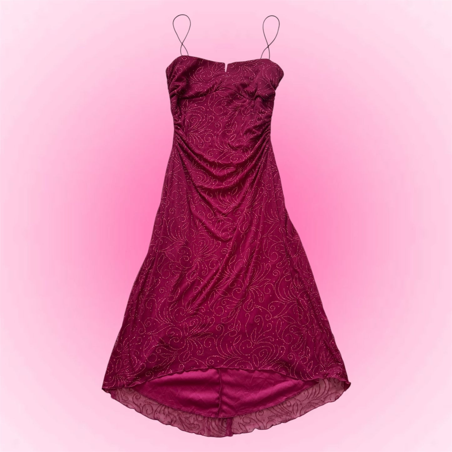 Vintage Pink Glittery Dress (XS)