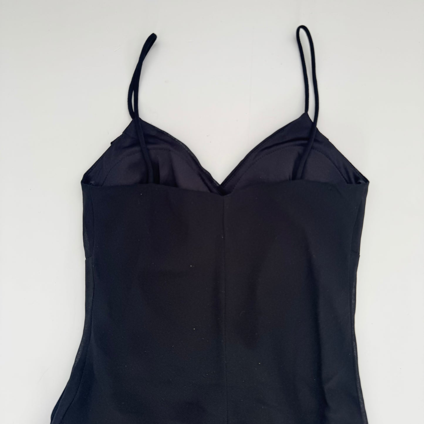 Black vintage ruffle dress (XS)