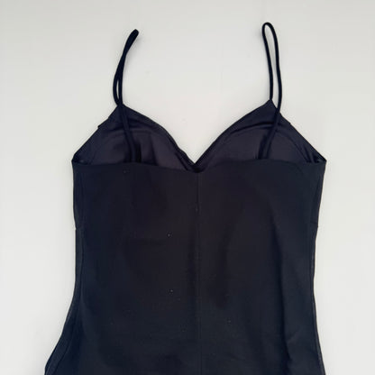 Black vintage ruffle dress (XS)