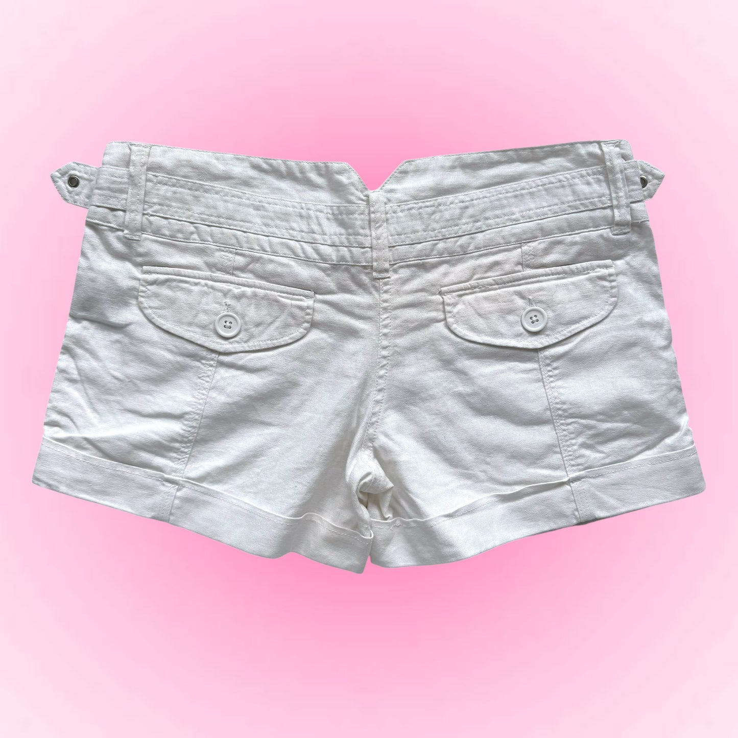 White Linen Y2k Shorts (S)