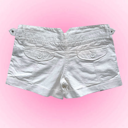 White Linen Y2k Shorts (S)