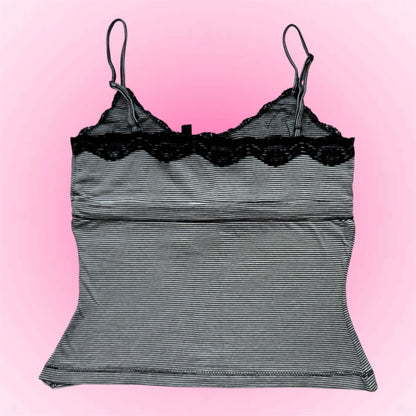 Striped Lace Trim Cami (S)