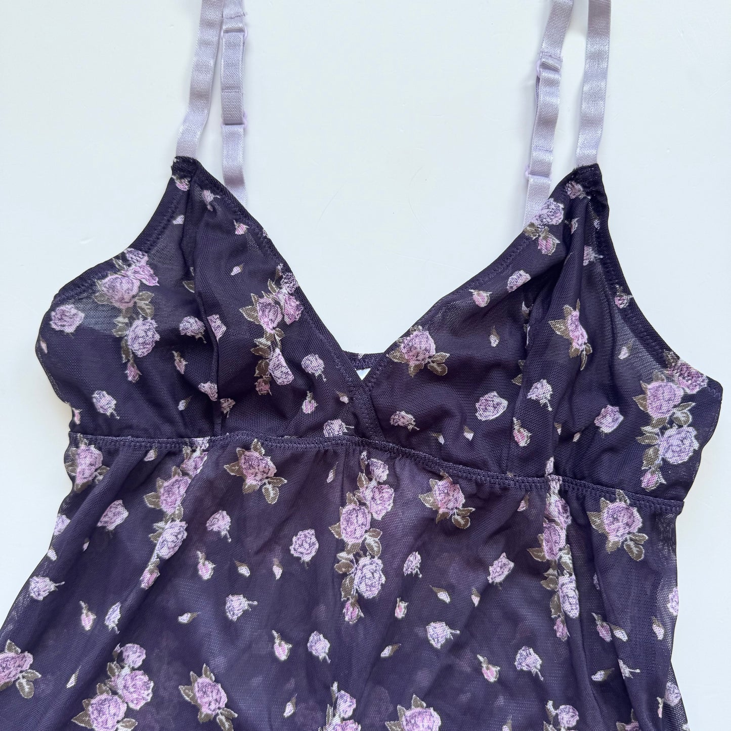 Purple Floral Babydoll Top (S)