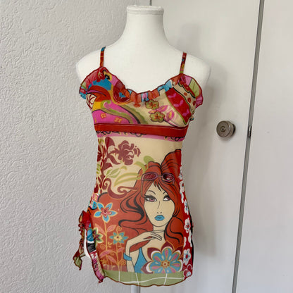 Y2K Graphic Fairy Top (S)
