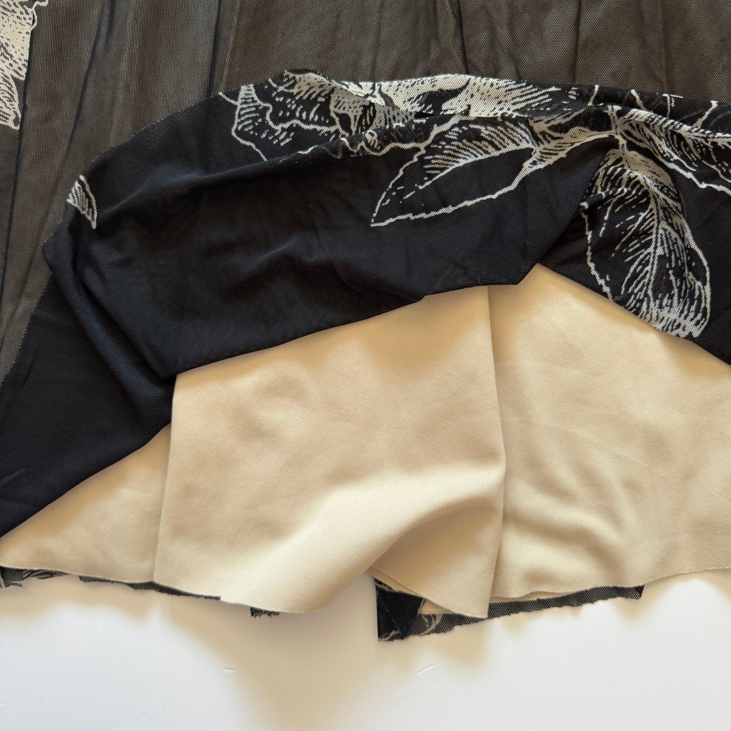 Black Sheer Floral Y2K Dress (L)