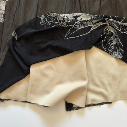 Black Sheer Floral Y2K Dress (L)