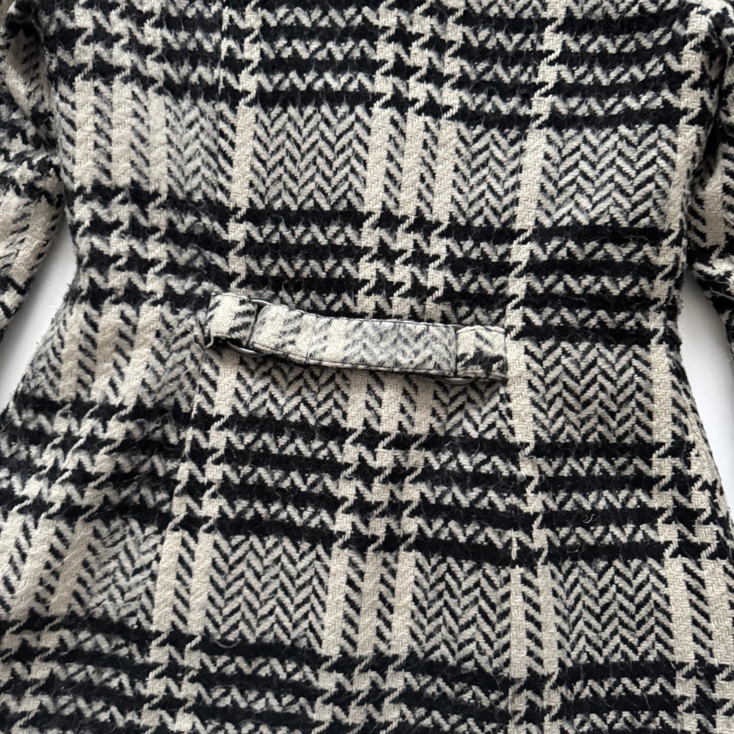 Black & White Plaid Coat (S)